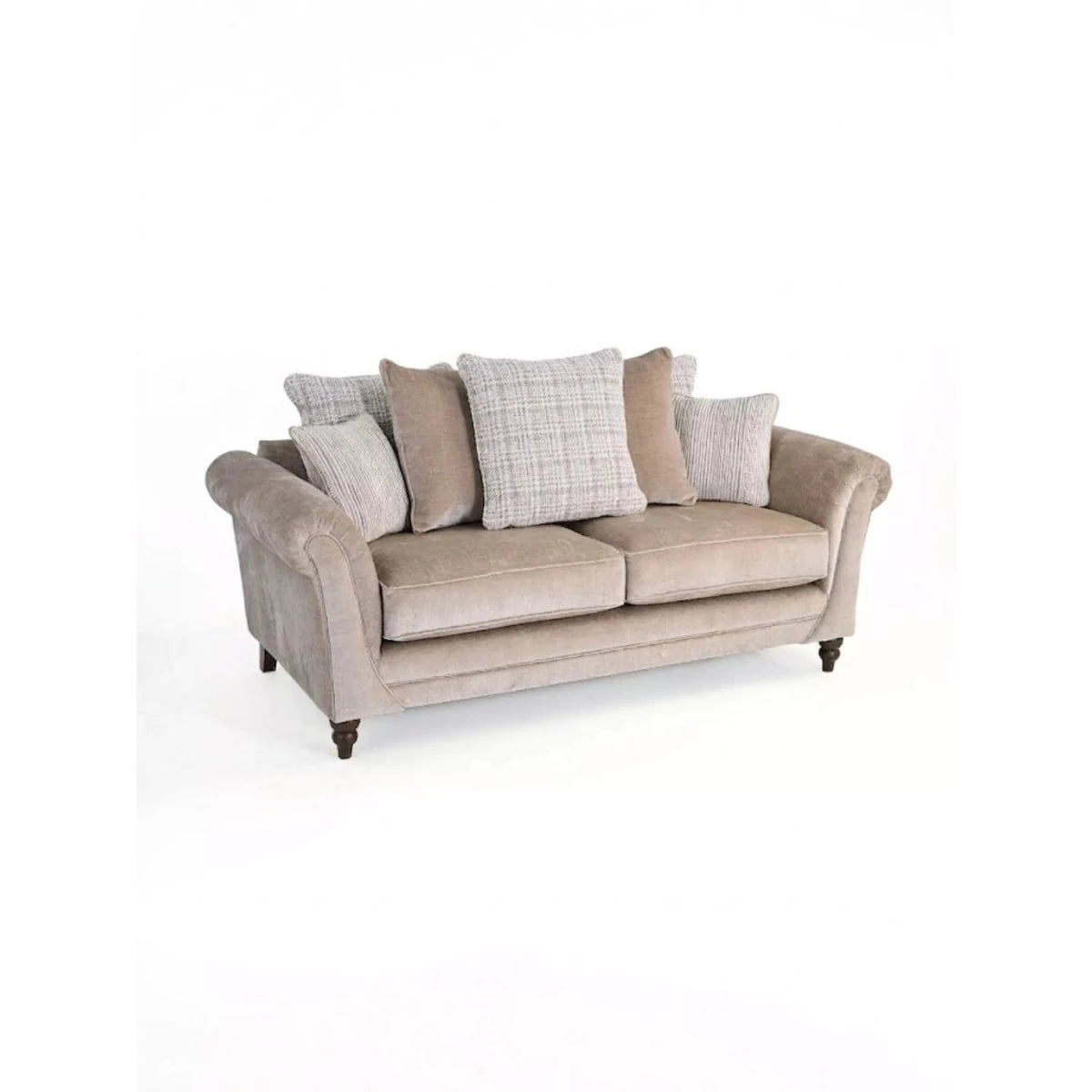 Highgate Dion fabric sofa with feather-filled cushions, pillow back design, and elegant classic style.