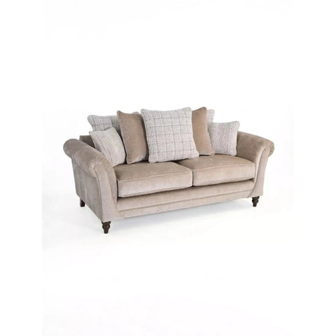 Highgate Dion fabric sofa with feather-filled cushions, pillow back design, and elegant classic style.