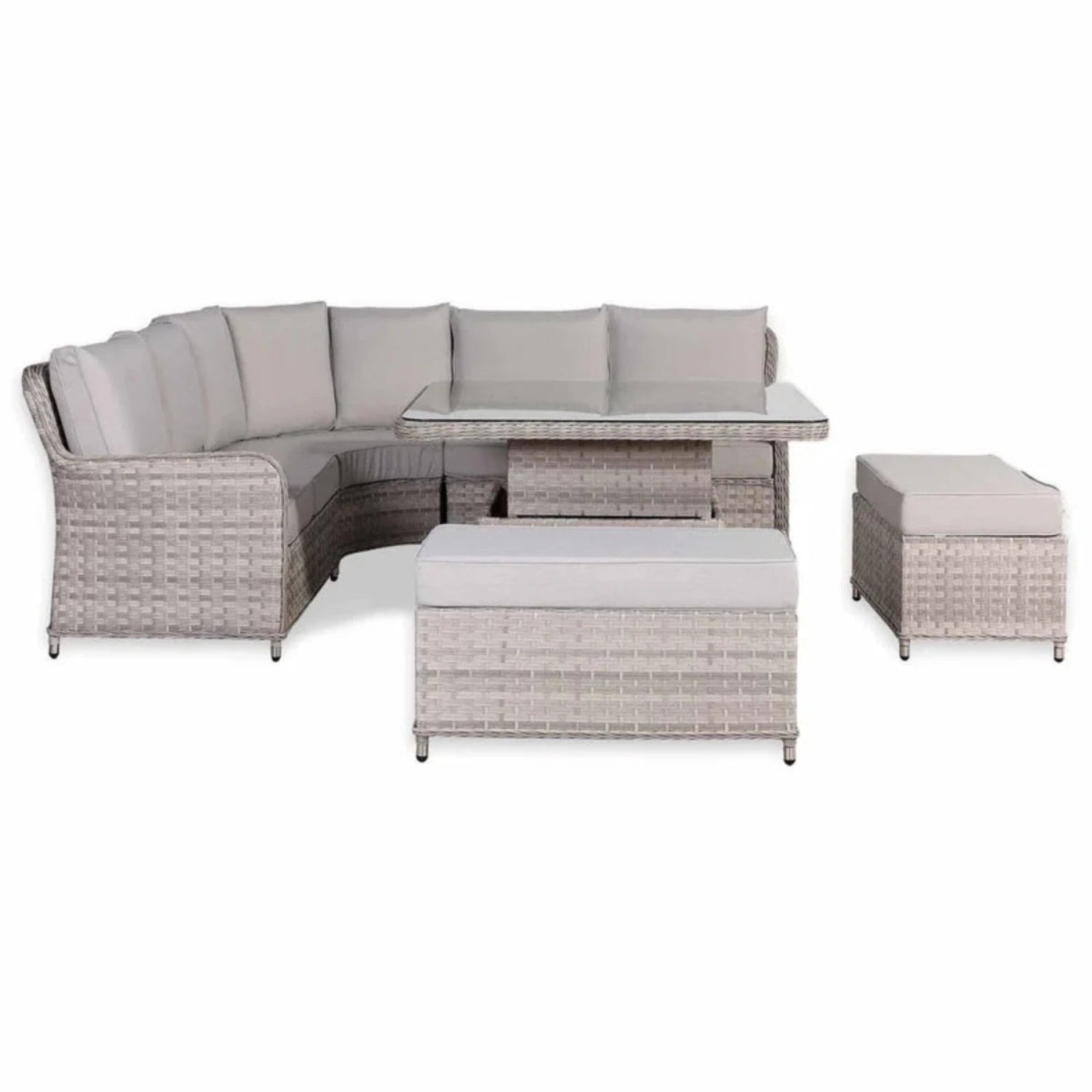 Comfortable corner sofa with deep cushioned seating.