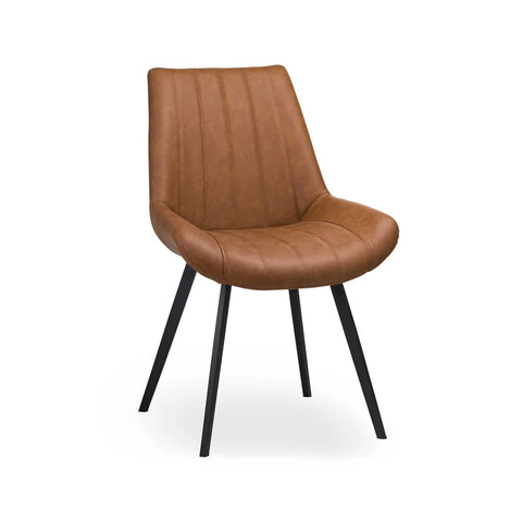Walker Tan Faux Leather Dining Chairs – Set of 4 - Pendle Village Furniture
