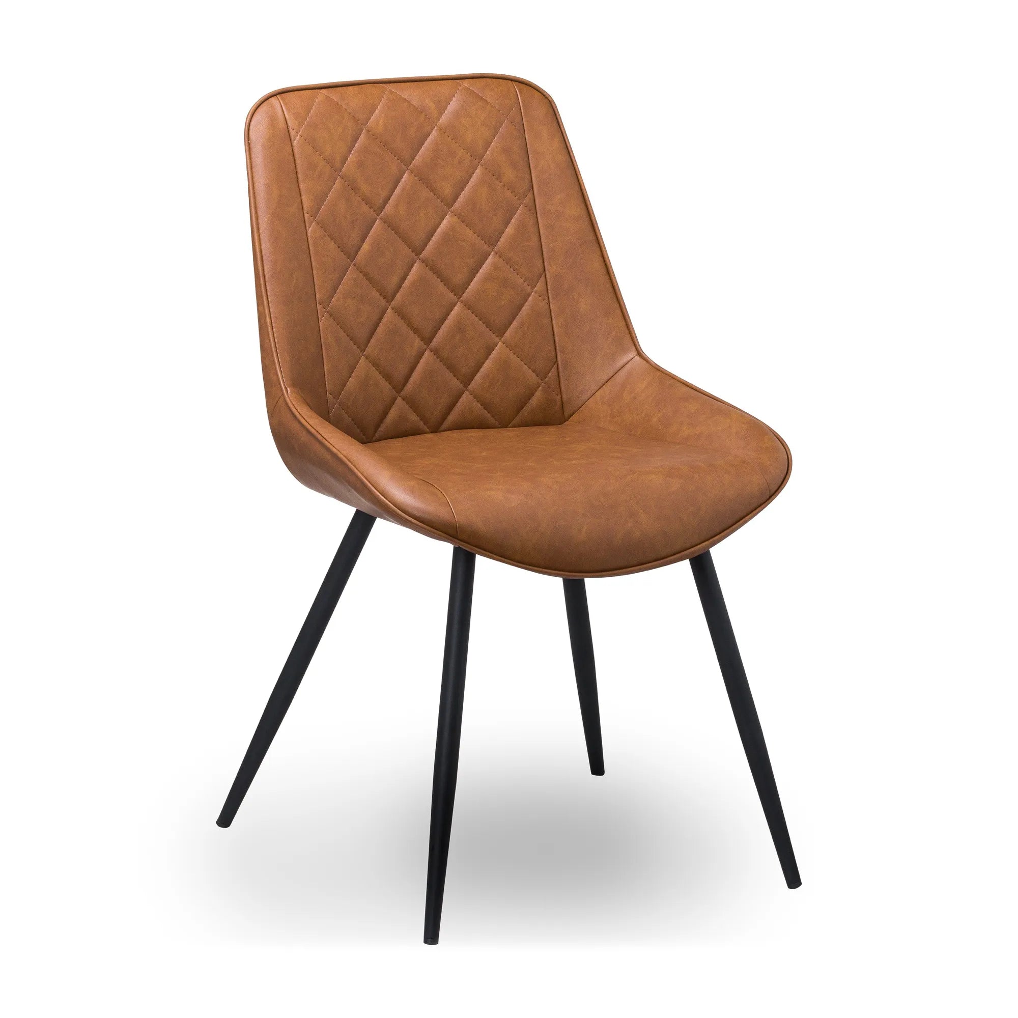 Jenson Tan Faux Leather Dining Chairs – Set of 4 - Pendle Village Furniture