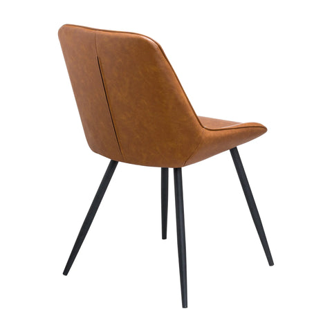 Jenson Tan Faux Leather Dining Chairs – Set of 4 - Pendle Village Furniture