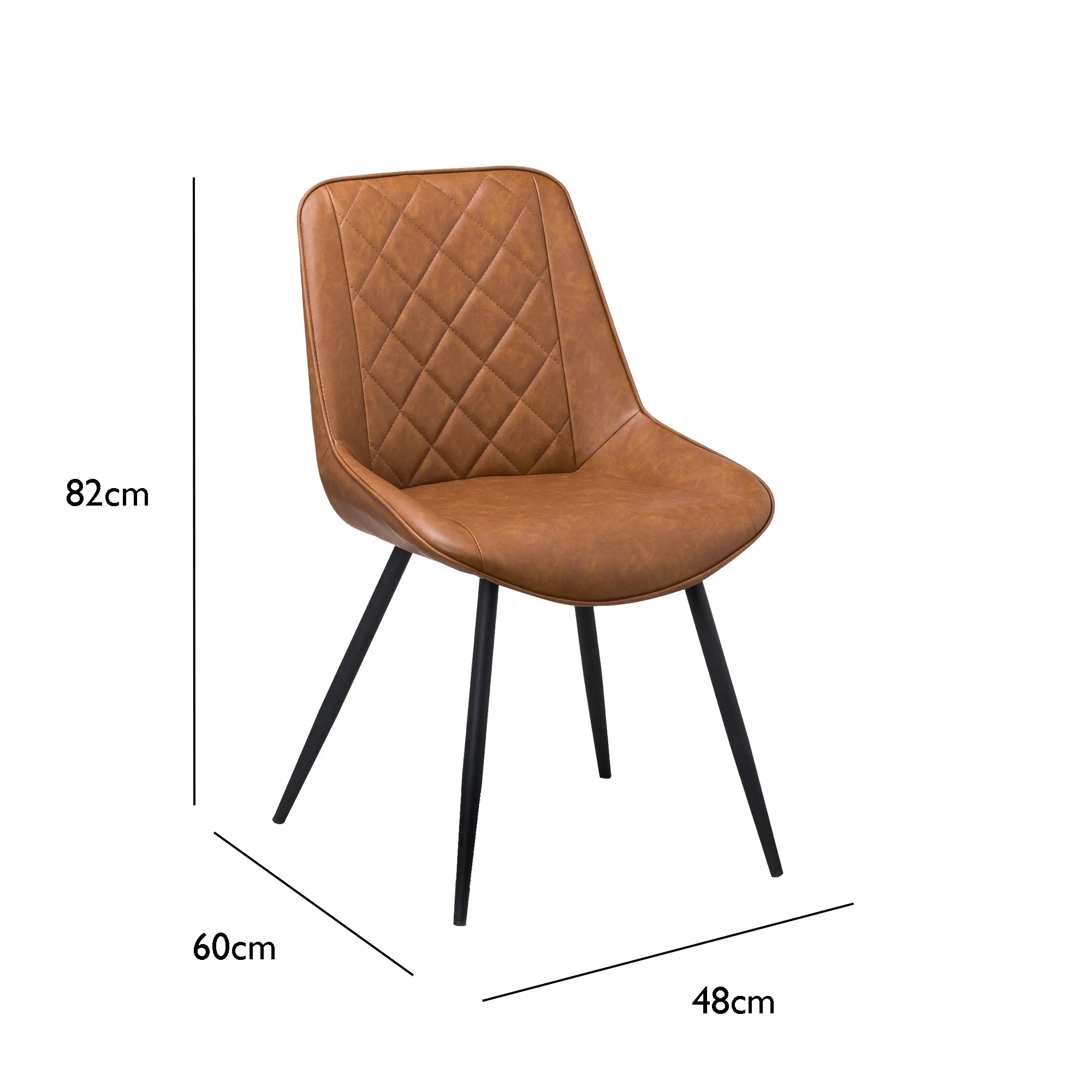 Jenson Tan Faux Leather Dining Chairs – Set of 4 - Pendle Village Furniture