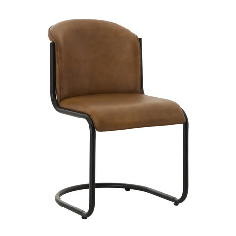 Alton Caramel Full - Grain Leather Dining Chair - Set of 2 - Pendle Village Furniture