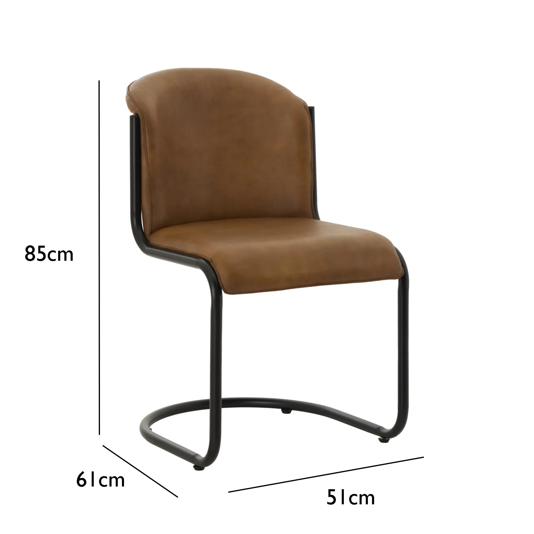 Alton Caramel Full - Grain Leather Dining Chair - Set of 2 - Pendle Village Furniture