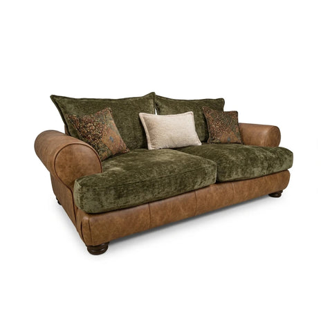 Horatio Mix Faux Leather & Fabric Sofa Collection