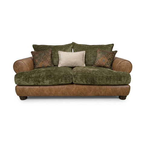 Horatio Mix Faux Leather & Fabric Sofa Collection