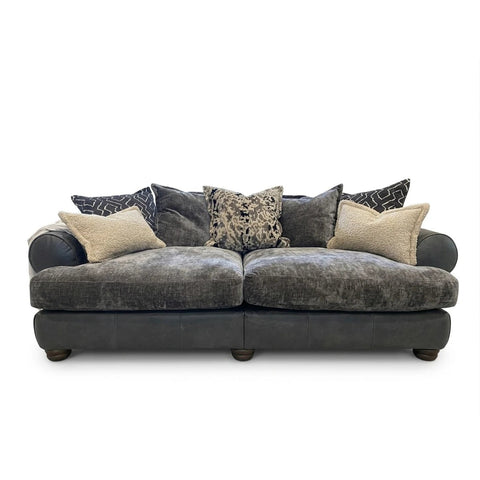 Horatio Mix Faux Leather & Fabric Sofa Collection