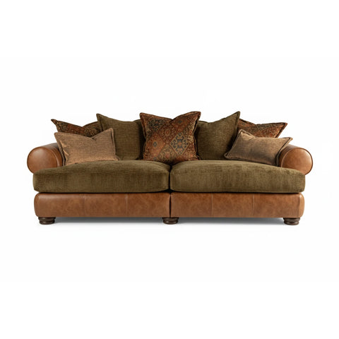 Horatio Sierra Tan Leather & Vancouver Olive Fabric Sofa Collection