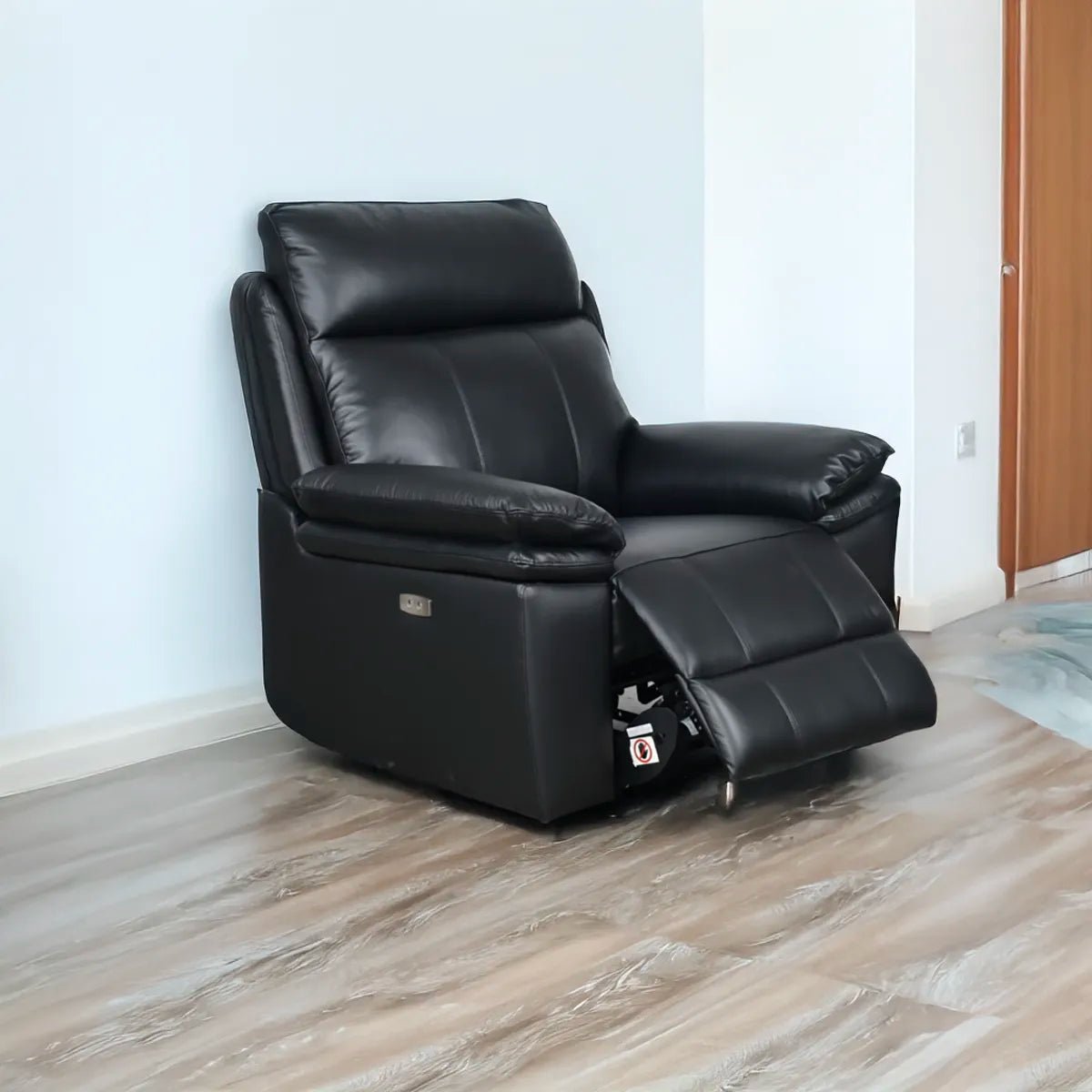 Horizon Electric Reclining Armchair – Dark Grey or Black Leather - Pendle Village Furniture