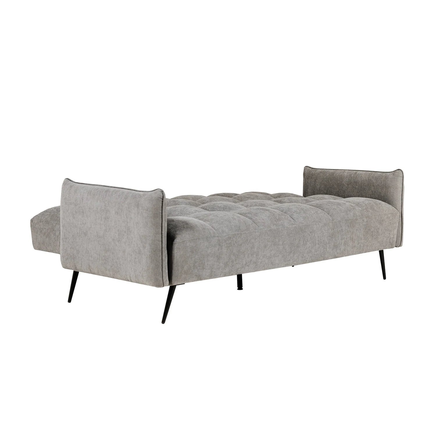 Hull Grey Fabric Click Clack Sofa Bed - Sofa bed with the Back down