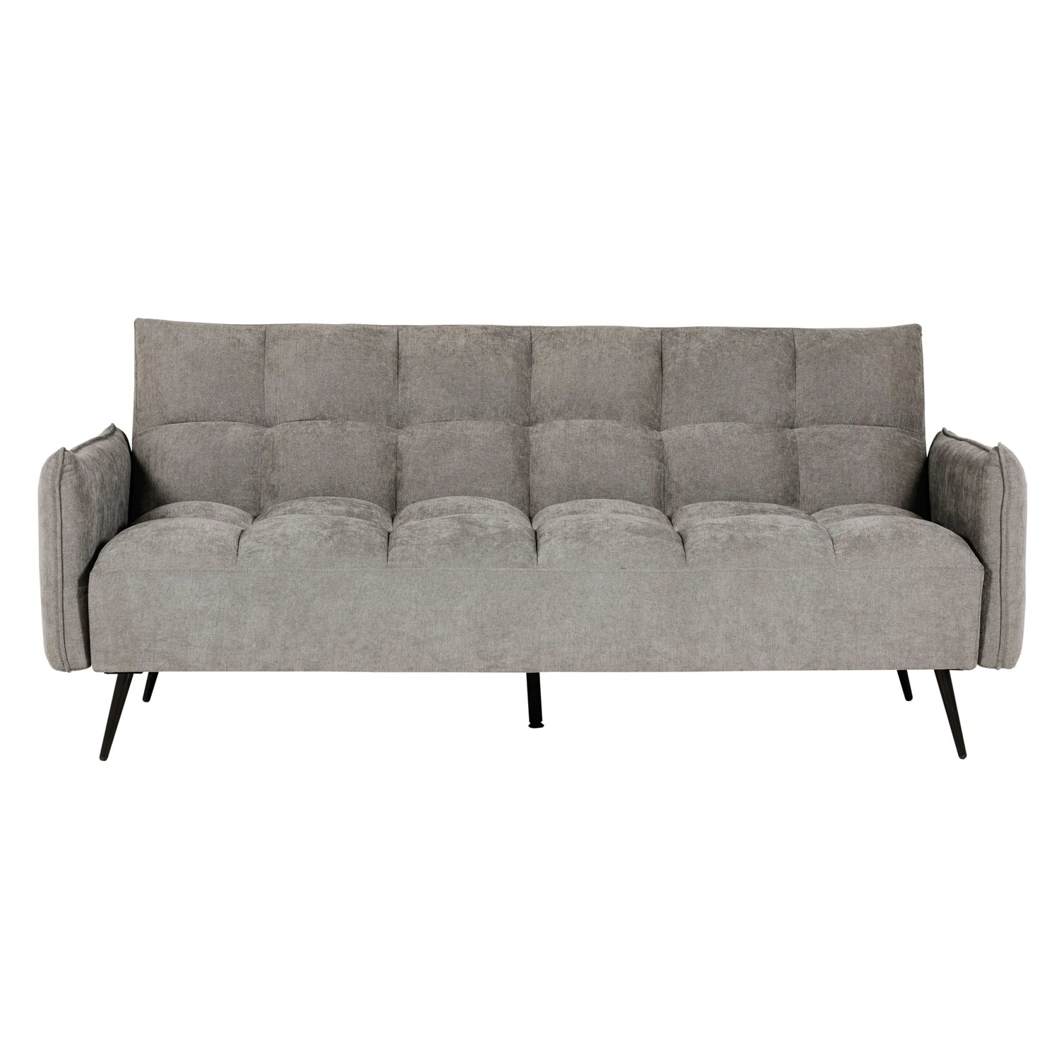Hull Grey Fabric Click Clack Sofa Bed - Front View of Sofabed