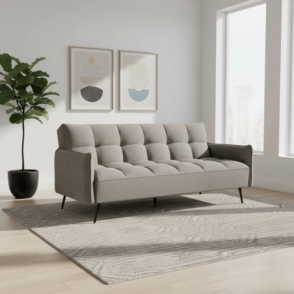 Hull Grey Fabric Click Clack Sofa Bed