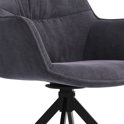 Lightweight velvet dining chair with supportive backrest - Pendle Village Furniture