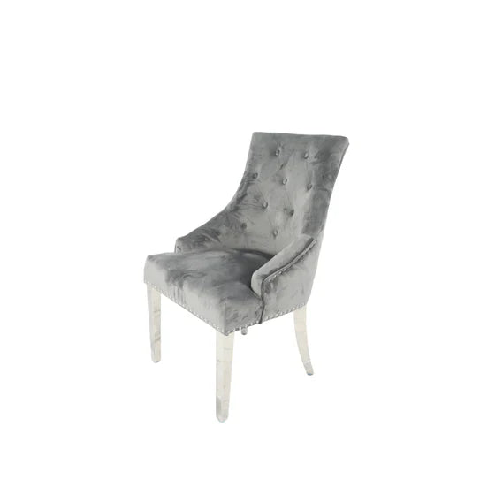 Arianna 1.8M Marble Top Dining Table with Lion Knocker Chairs and Bench - Dining Chair 