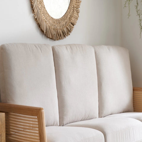 Modern sofa with natural and contemporary design.