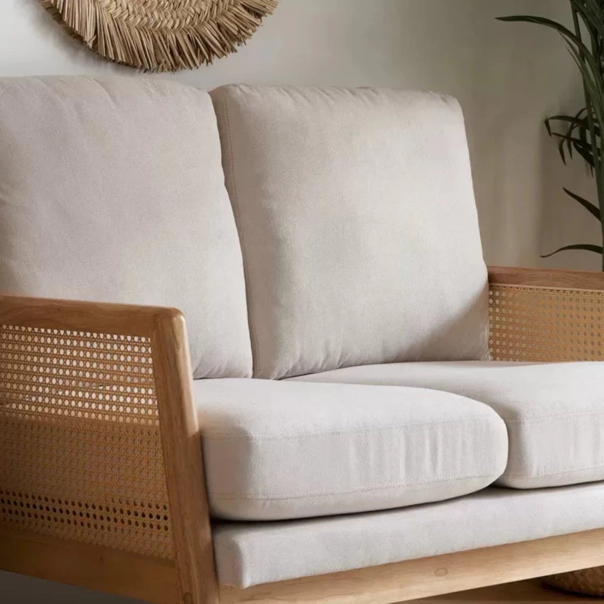 Comfortable fabric covering with modern appeal.
