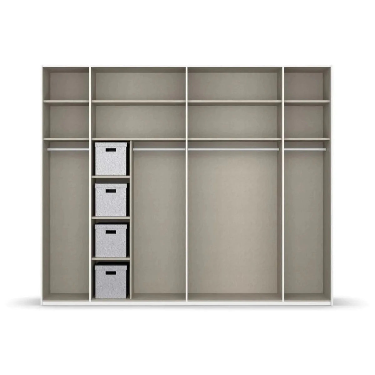 Interior Division With 4 Fabric Boxes - Extras Black- Interior View