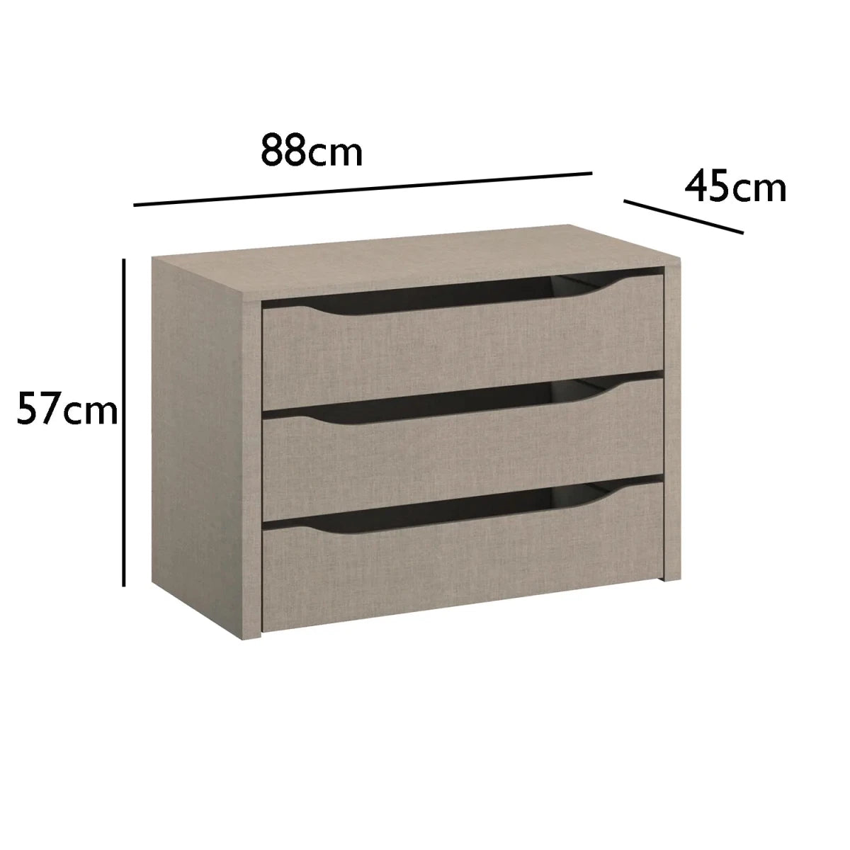 Interior 4 Drawer For Wardrobes - Orange - Style 1 - 9KA3 - Dimensions