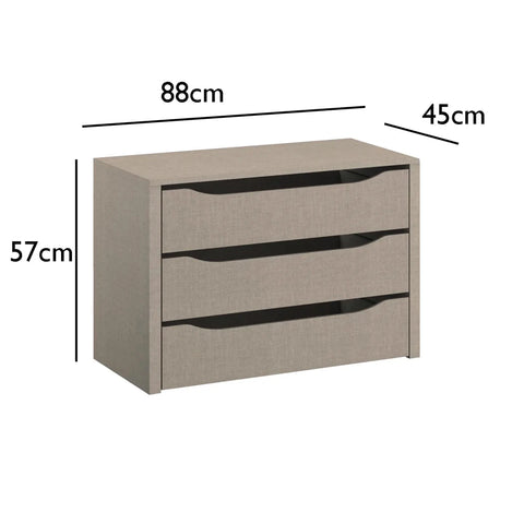 Interior 4 Drawer For Wardrobes - Orange - Style 1 - 9KA3 - Dimensions