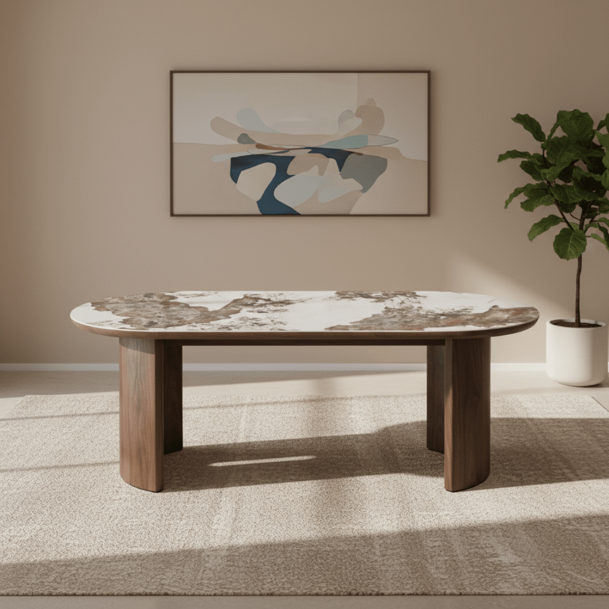 Izabella Walnut & Pandora Dining Table - W200cm