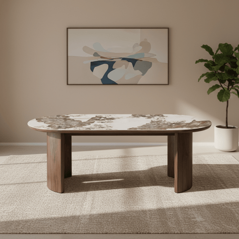 Izabella Walnut & Pandora Dining Table - W200cm
