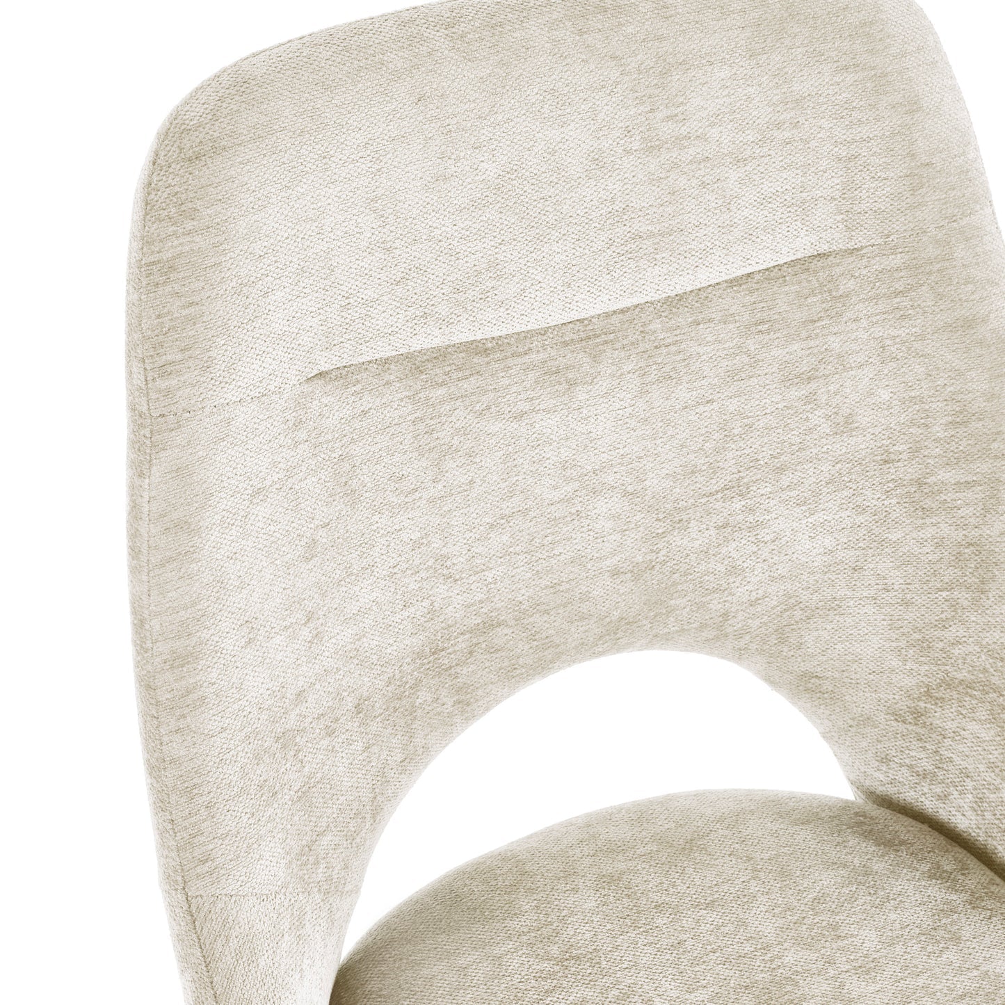 Back Rest close up of Lambeth Chenille Fabric Swivel Dining Chairs