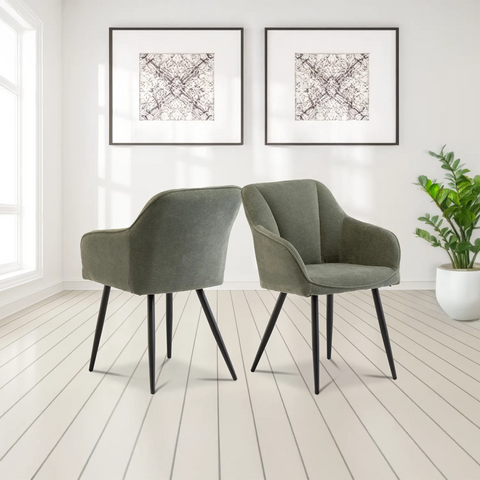 Jade Mint Green Fabric Dining Armchair – Set of 4 - Pendle Village Furniture
