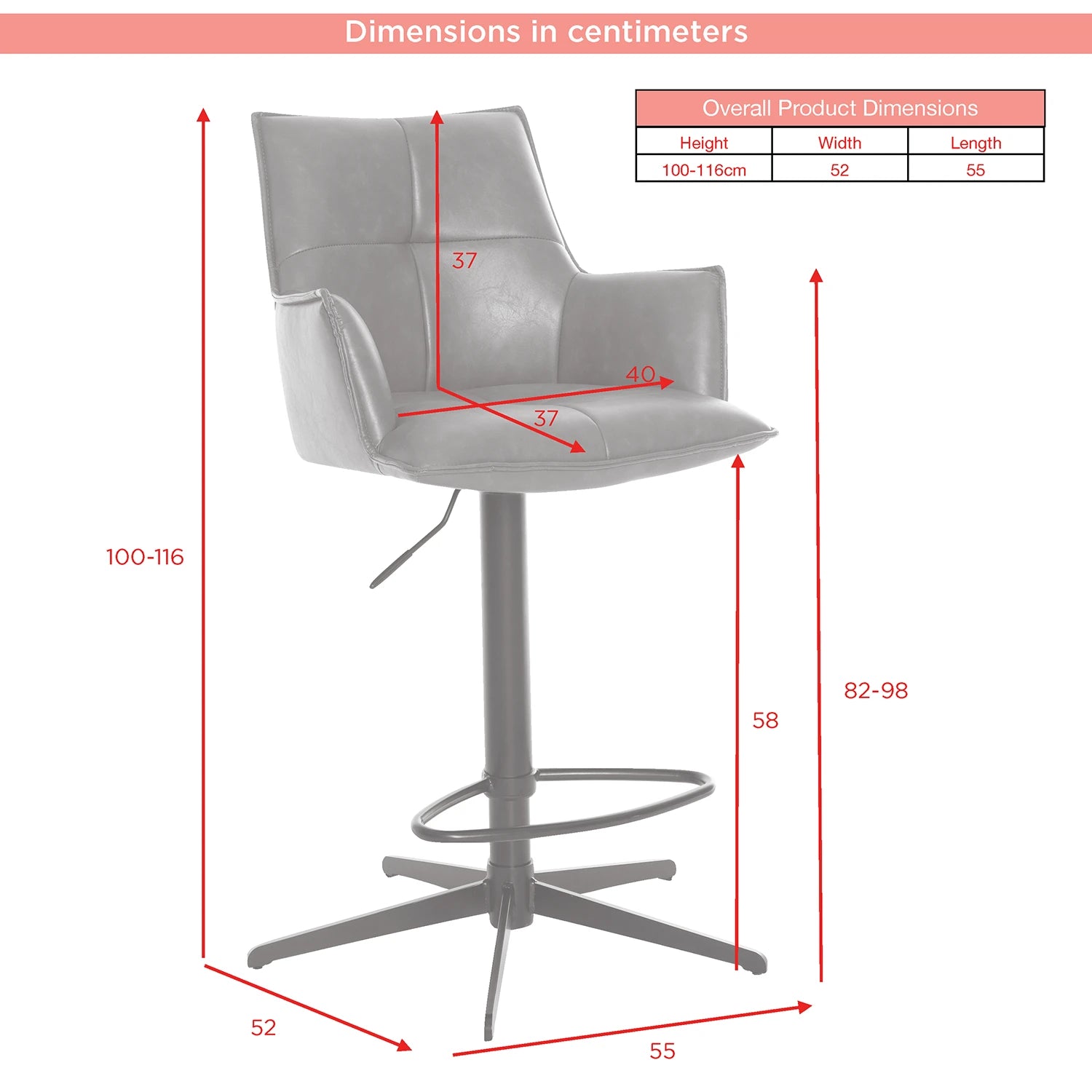 Jaxon Rust Fabric Swivel Counter Stool with Arms – Set of 2 - Pendle Village Furniture