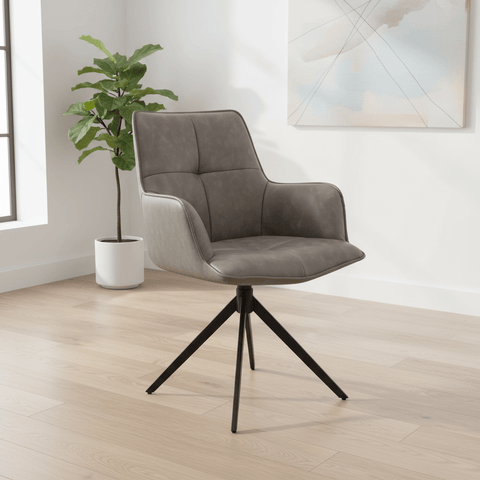 Jaxon Set of 4 PU Leather Swivel Dining Armchairs