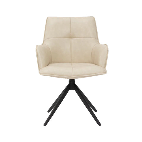 Jaxon Set of 4 PU Leather Swivel Dining Armchairs
