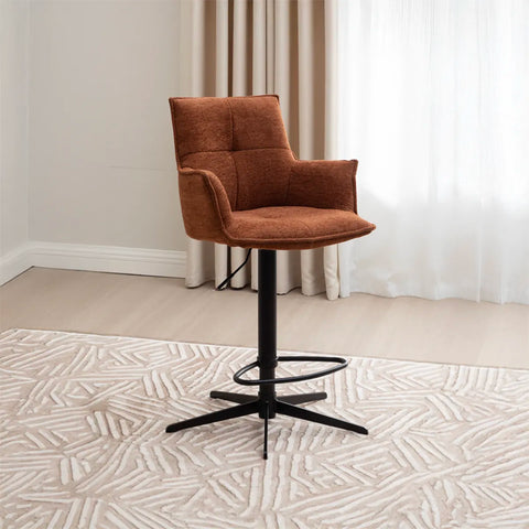 Jaxon Green Fabric Swivel Counter Stool with Arms – Set of 2