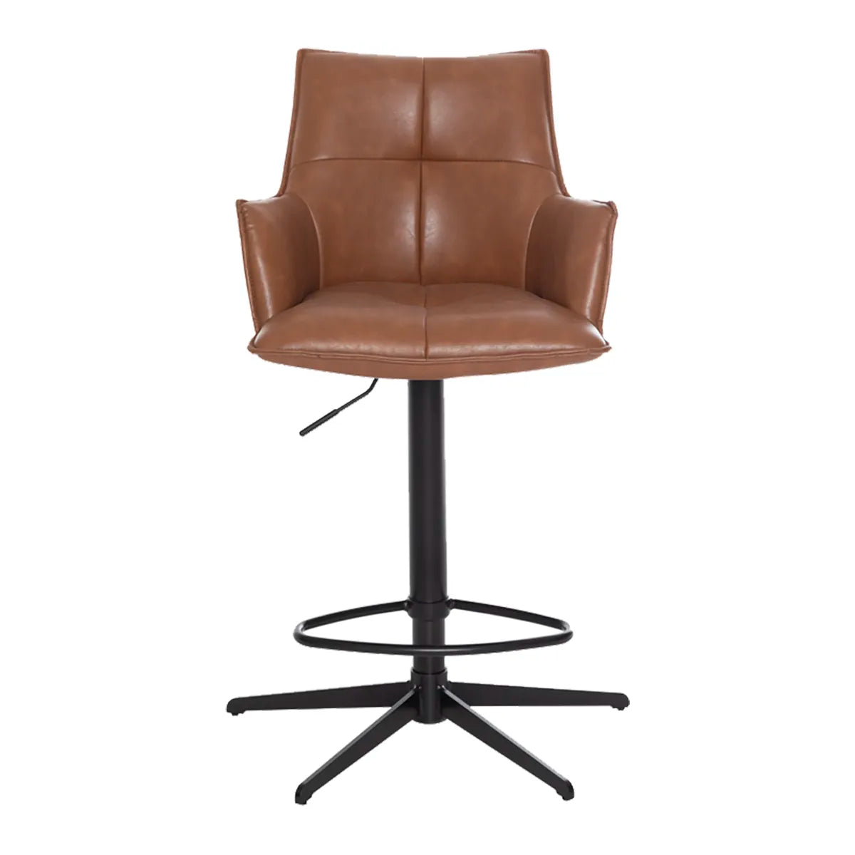 Jaxon Green PU Swivel Counter Stool with Arms – Set of 2