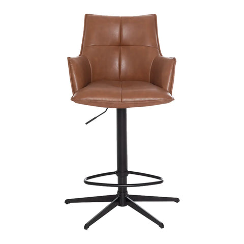 Jaxon Green PU Swivel Counter Stool with Arms – Set of 2