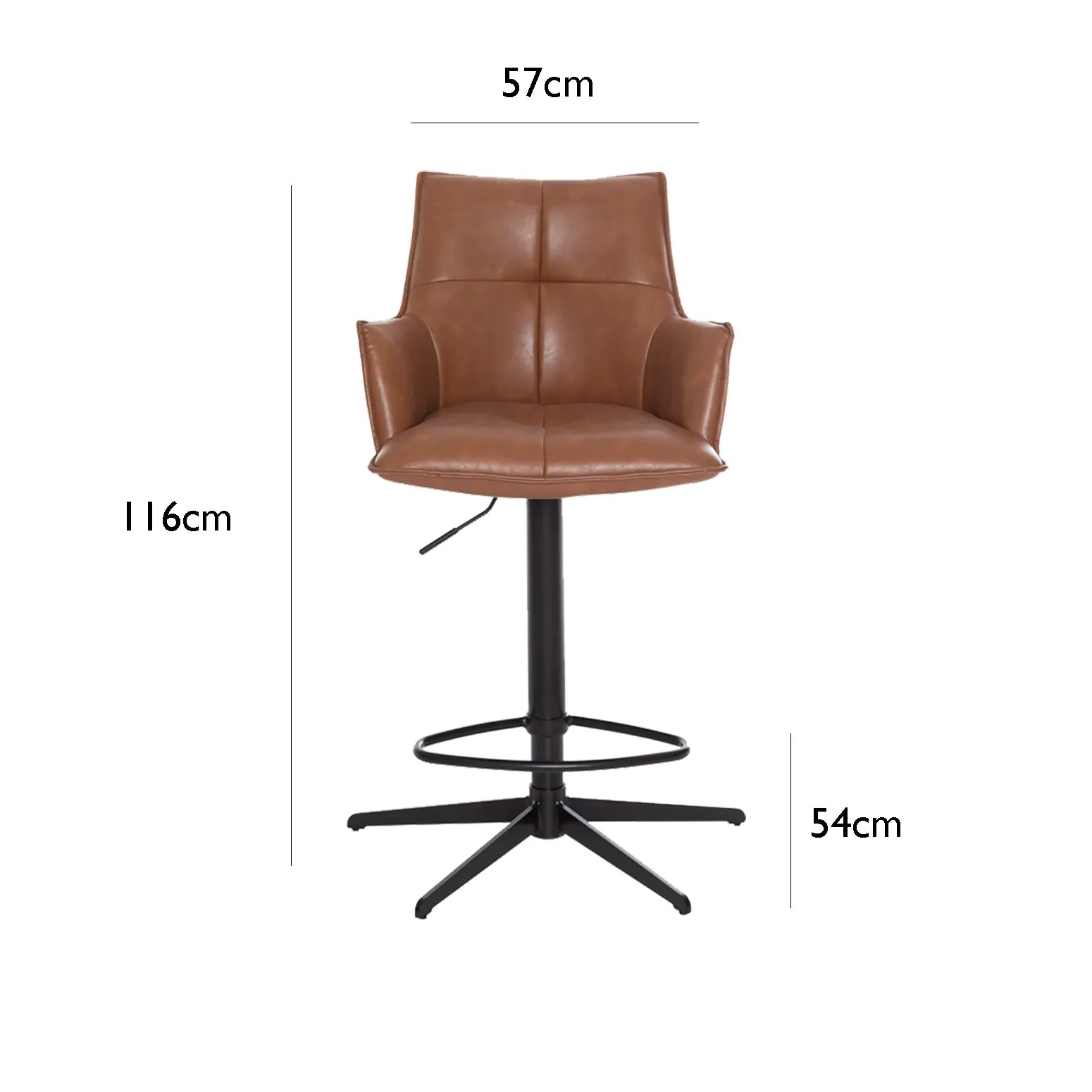 Jaxon Green PU Swivel Counter Stool with Arms – Set of 2