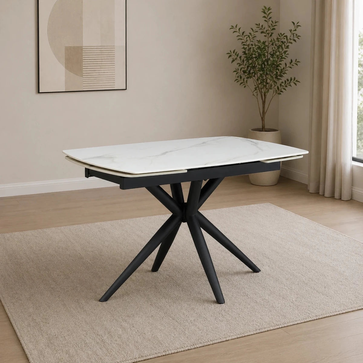 Jose 120–180cm Sintered Stone Extending Dining Table