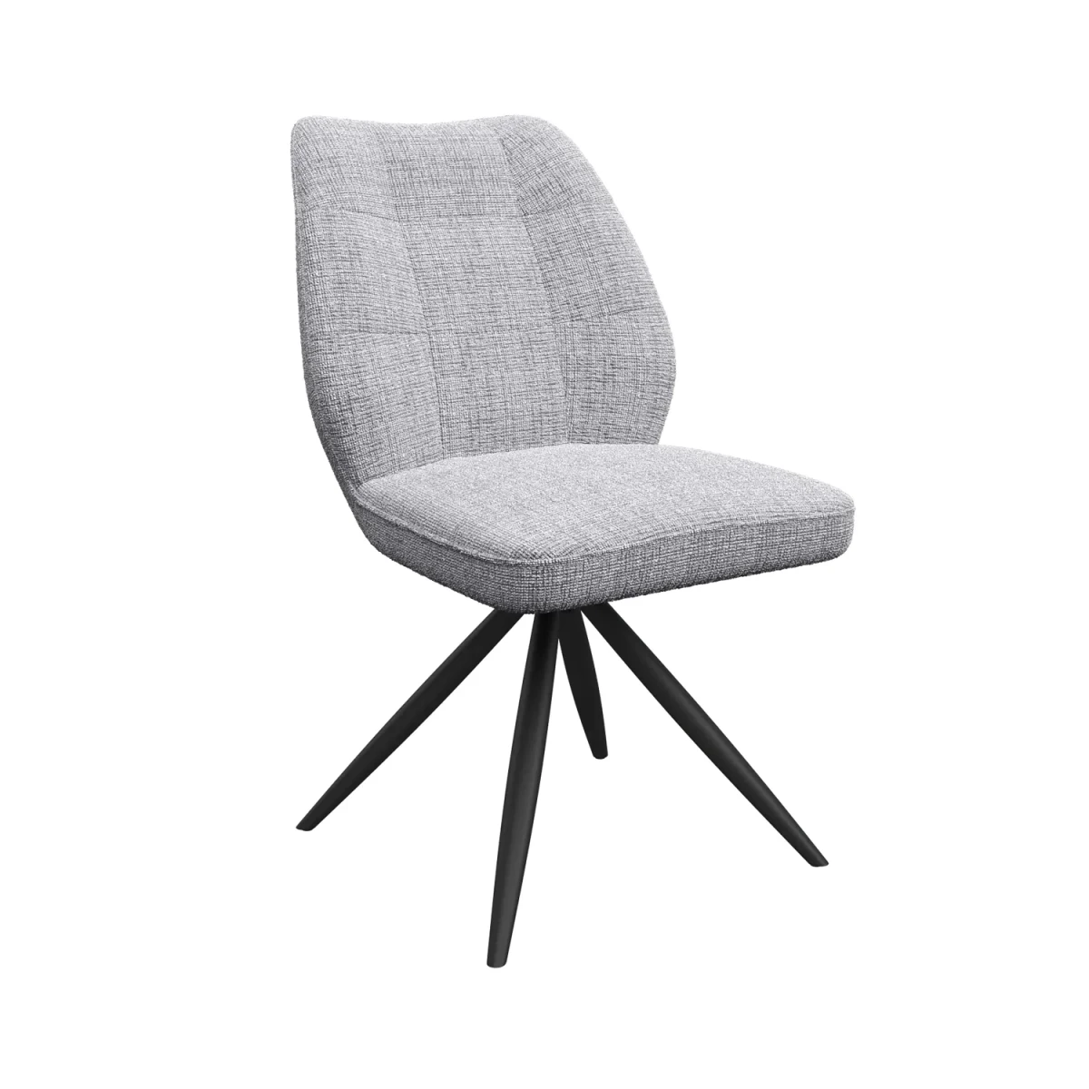 Julio Grey Fabric Swivel Dining Chairs – Set of 4