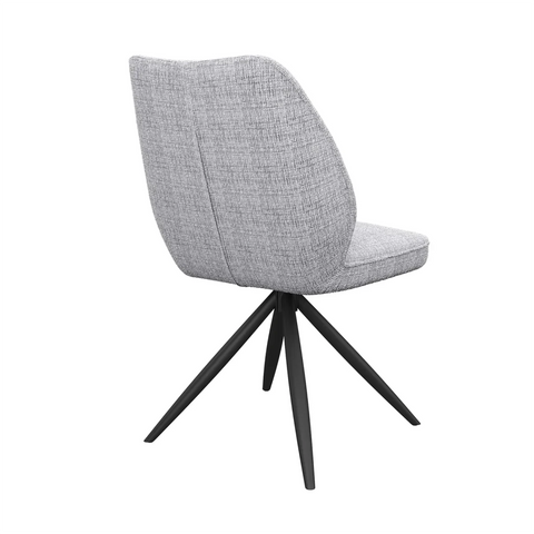 Back View of Julio Grey Fabric Swivel Dining Chairs – Set of 4