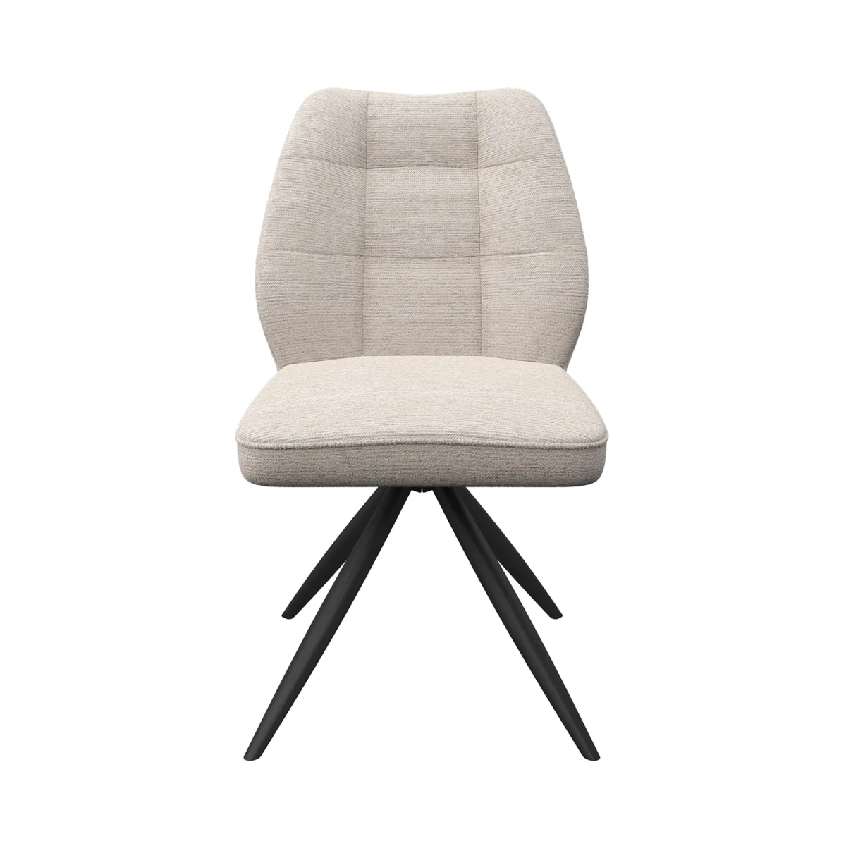 Julio Ivory Fabric Swivel Dining Chairs – Available in a Set of 4, 6 and 8