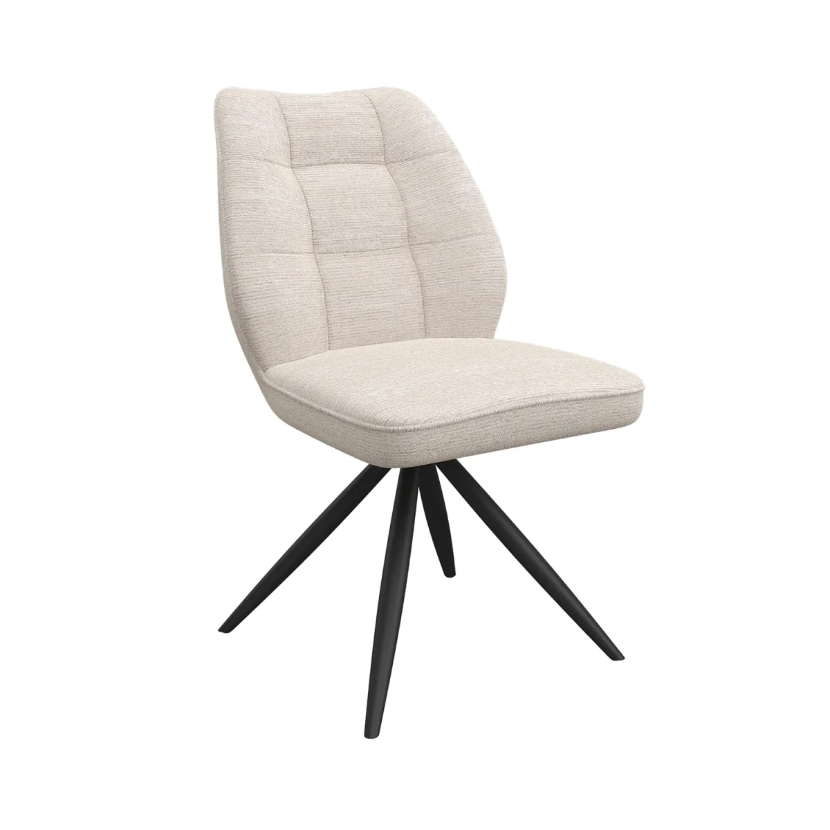 Julio Ivory Fabric Swivel Dining Chairs – Set of 4