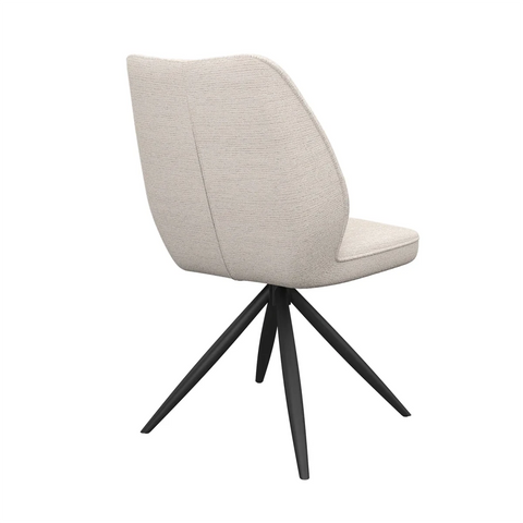 Back View Julio Ivory Fabric Swivel Dining Chairs – Set of 4