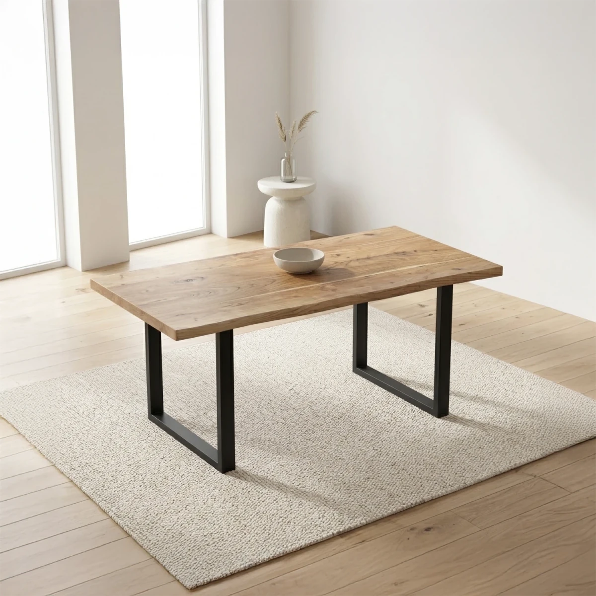 Jupiter Acacia Live Edge 180cm Dining Table with U Leg Base