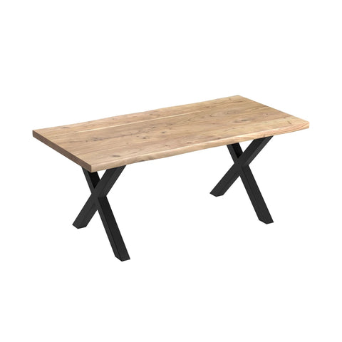 Jupiter Acacia Live Edge 180cm Dining Table with X Leg Base