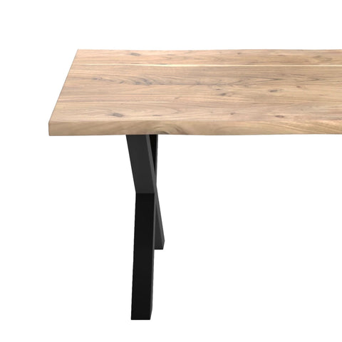 Jupiter Acacia Live Edge 180cm Dining Table with X Leg Base