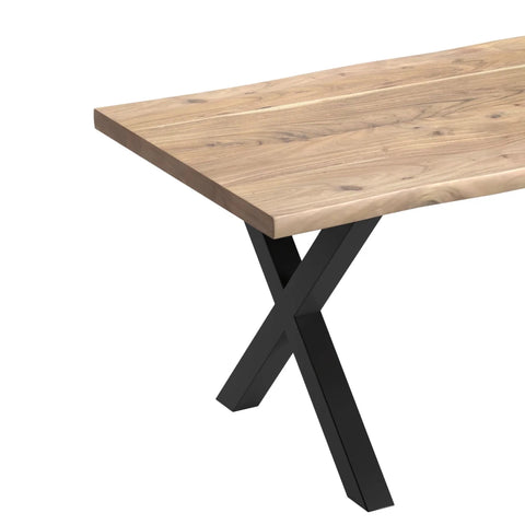 Jupiter Acacia Live Edge 180cm Dining Table with X Leg Base