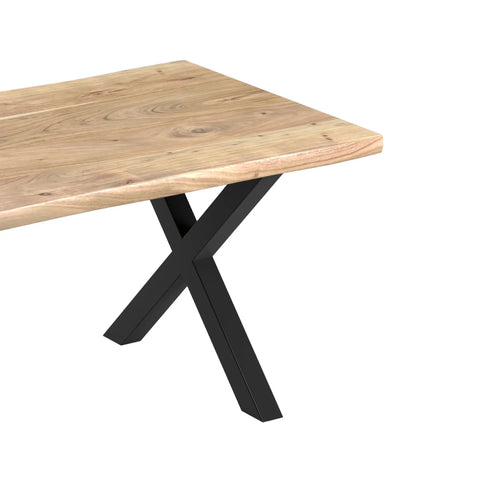Jupiter Acacia Live Edge 180cm Dining Table with X Leg Base