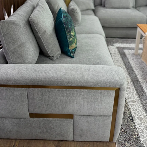 Elegant fabric sofa with refined contemporary styling.