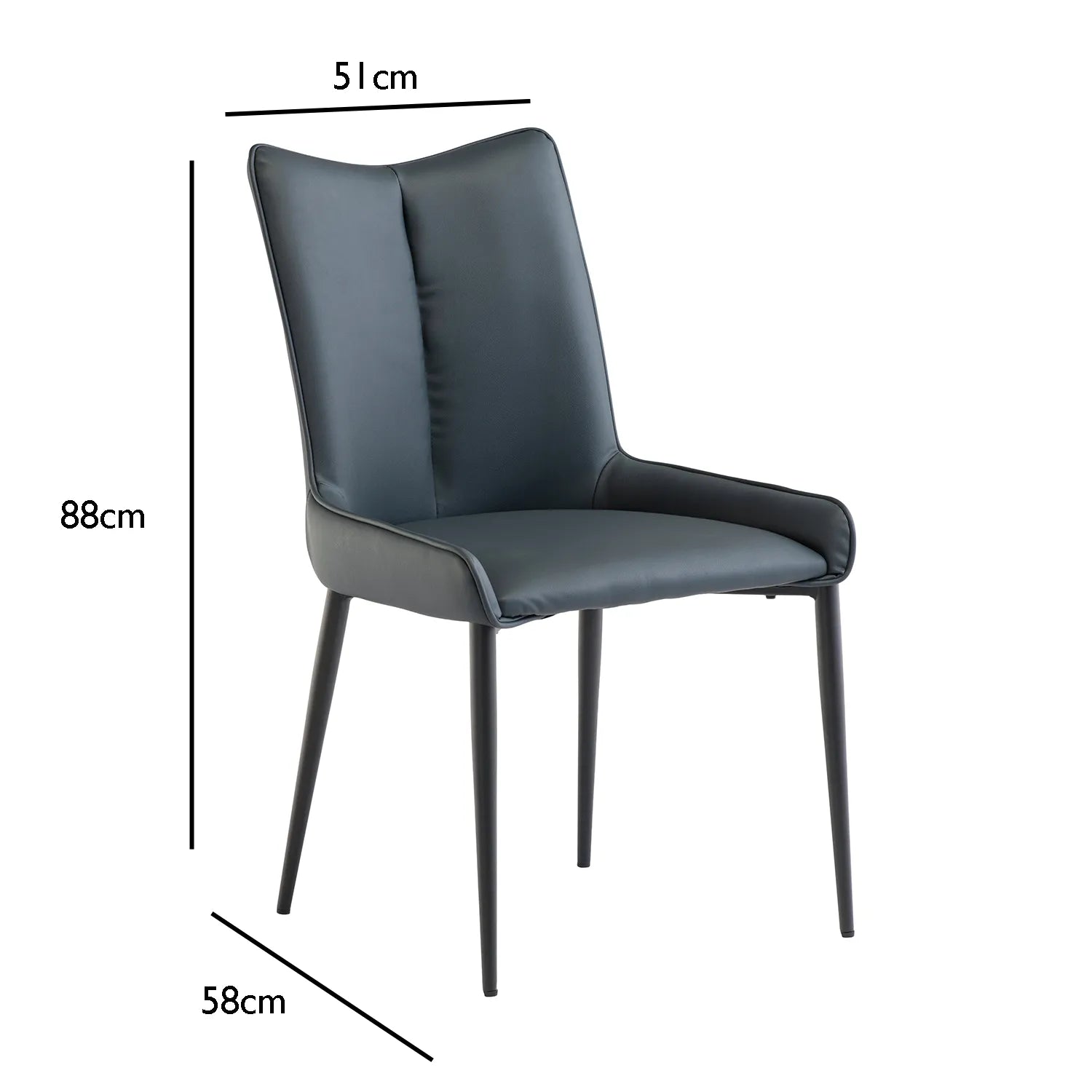 Kabana Teal Faux Leather Dining Chair – Set of 4 - Pendle Village Furniture