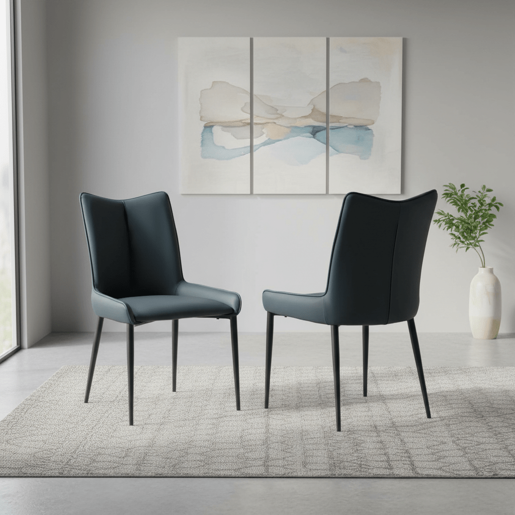 Kabana Teal Faux Leather Dining Chair – Set of 4