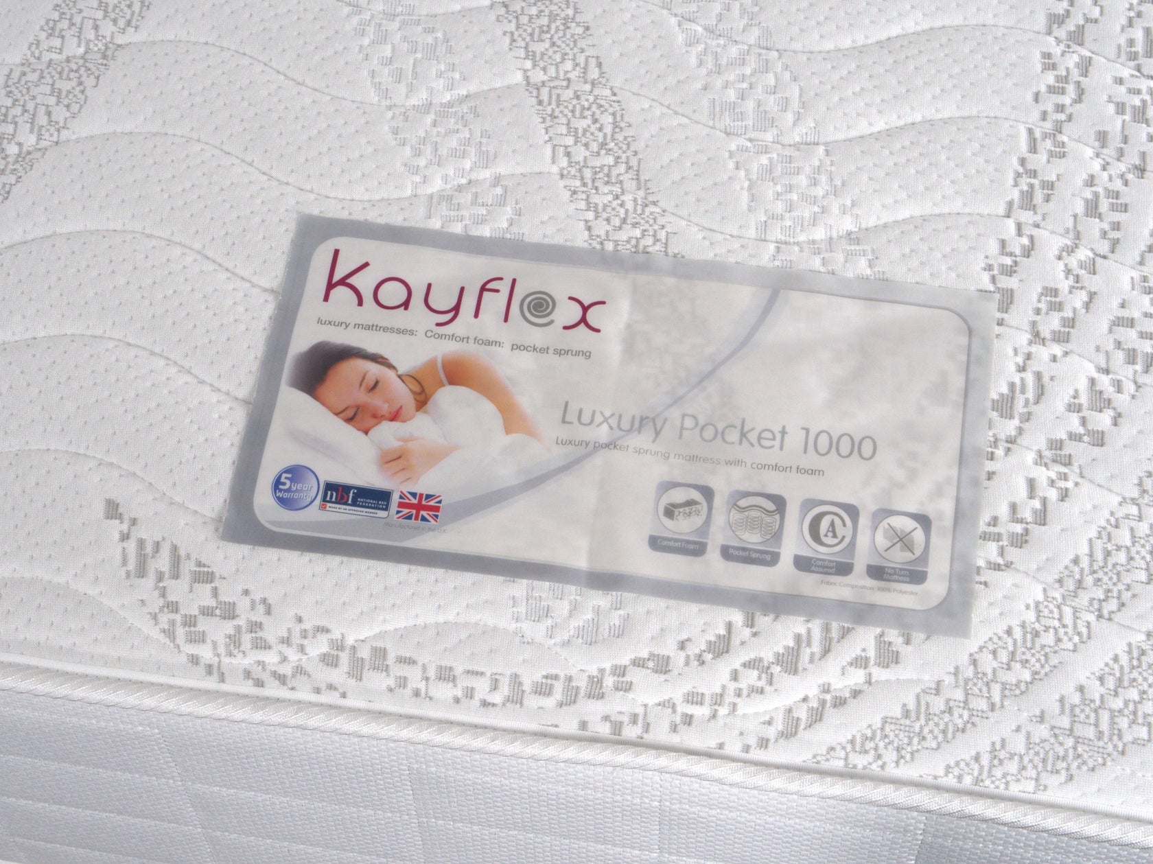 Kayflex mattress suitable for all bed bases with side handles